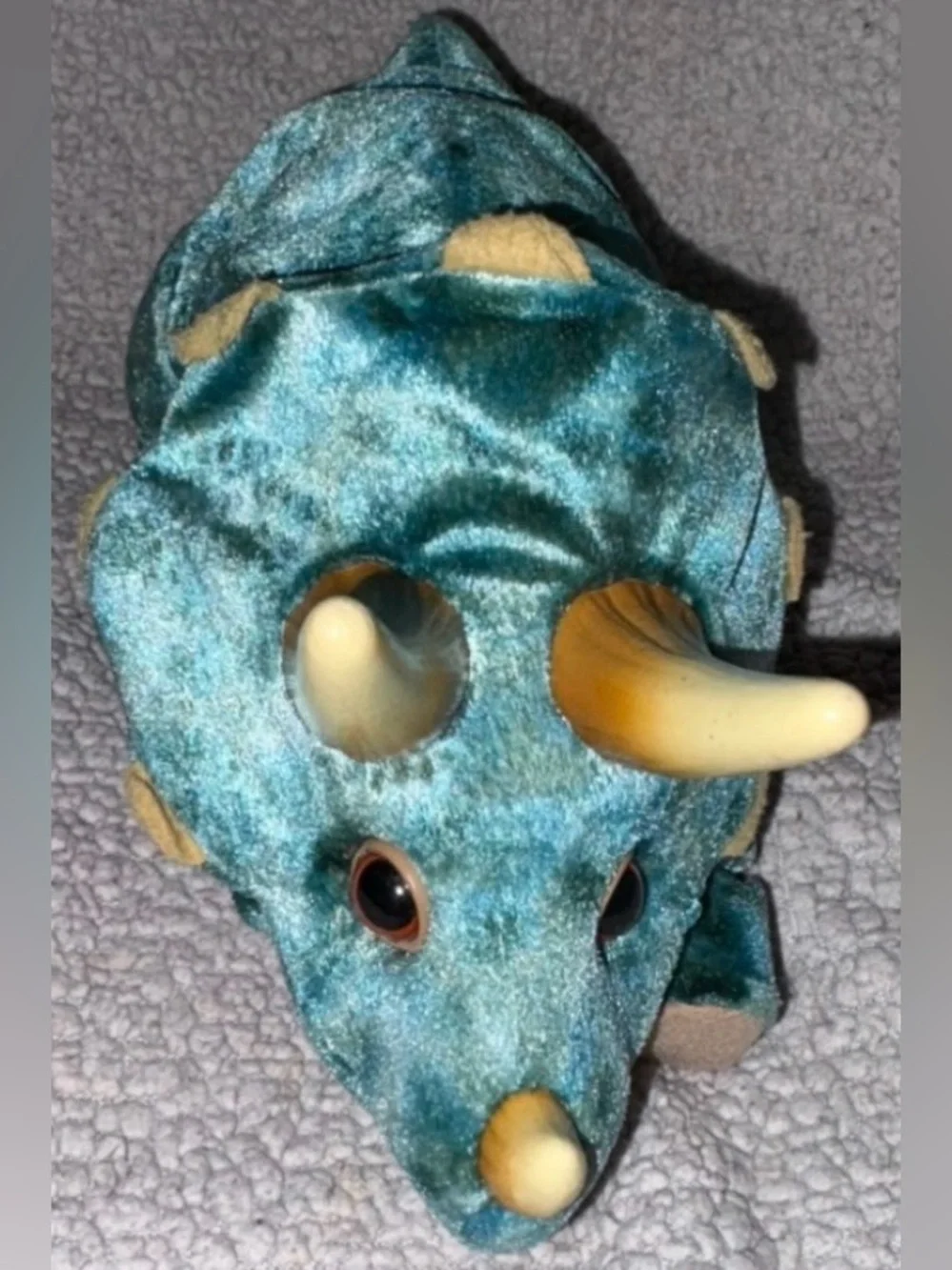 Plush Triceratops Hideaway Cave for Reptiles - Teal